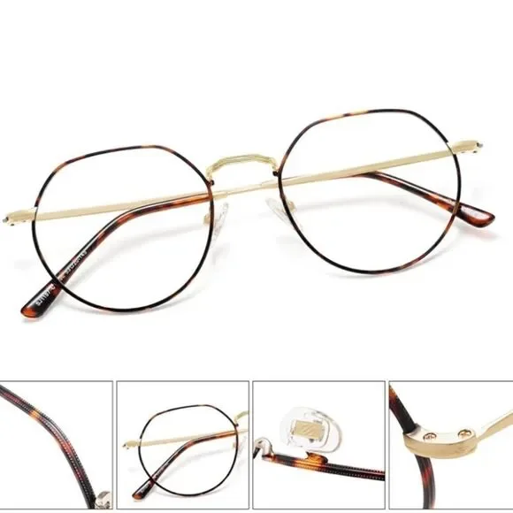 Round Polygon Frame clear glasses - Picture 3 of 3